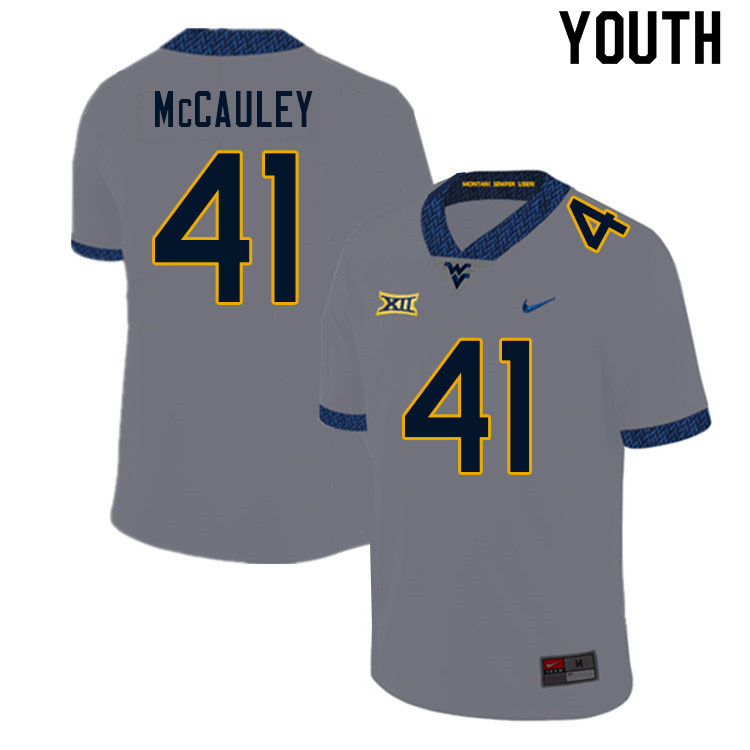 NCAA Youth Jax McCauley West Virginia Mountaineers Gray #41 Nike Stitched Football College Authentic Jersey XL23A43VZ